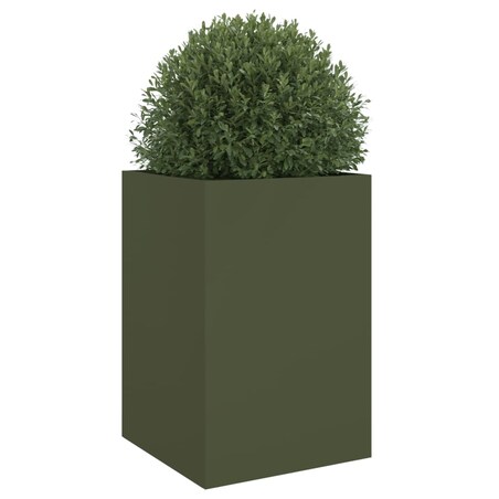 vidaXL Donica, oliwkowa, 52x48x75 cm, stal