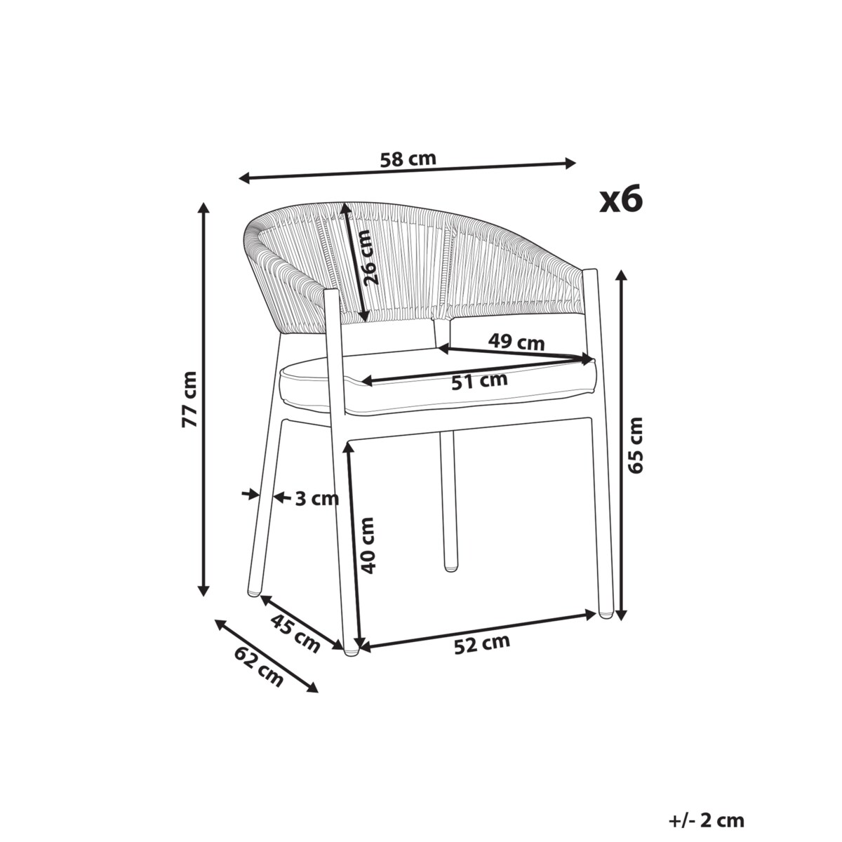 Zestaw 6 krzeseł Metal Jasne drewno FLAVIA