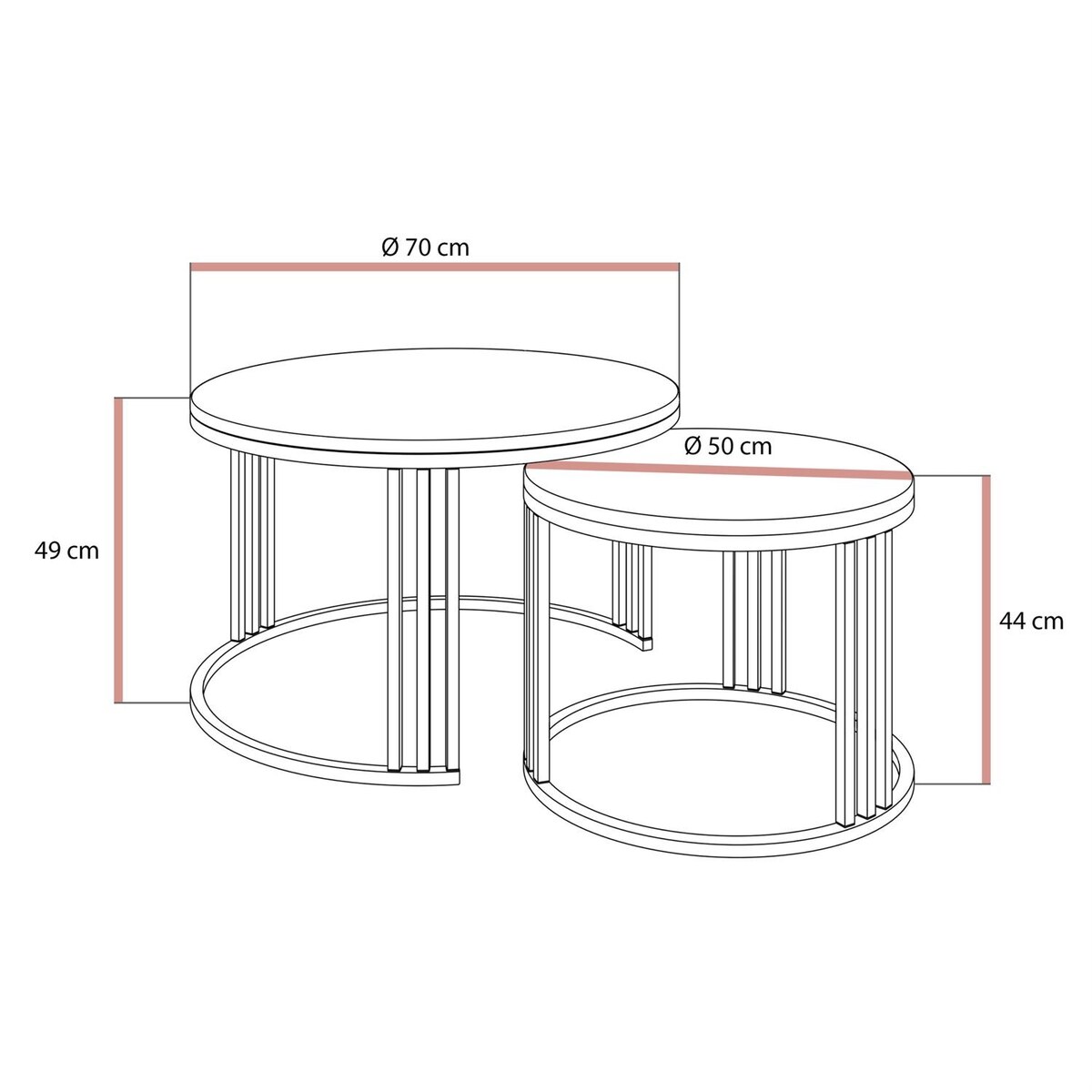 Stolik kawowy LORI 2w1 KASZMIR MAT, blat Marmur Levanto