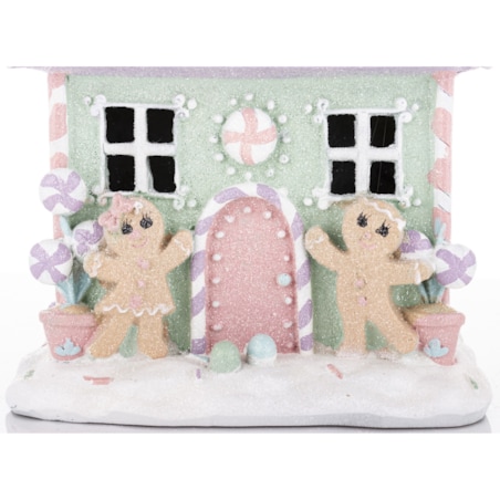 Domek ciasteczkowy LED 21,5x16x14 cm BISCOTTO niebieski