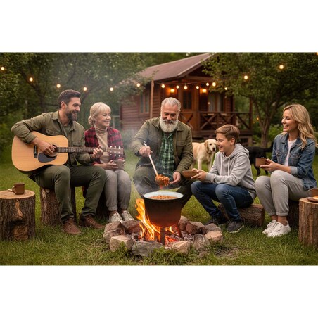 Garnek emaliowany kociołek żeliwny Berdsen BD-481 emaliowany 11L na ognisko grill trwały