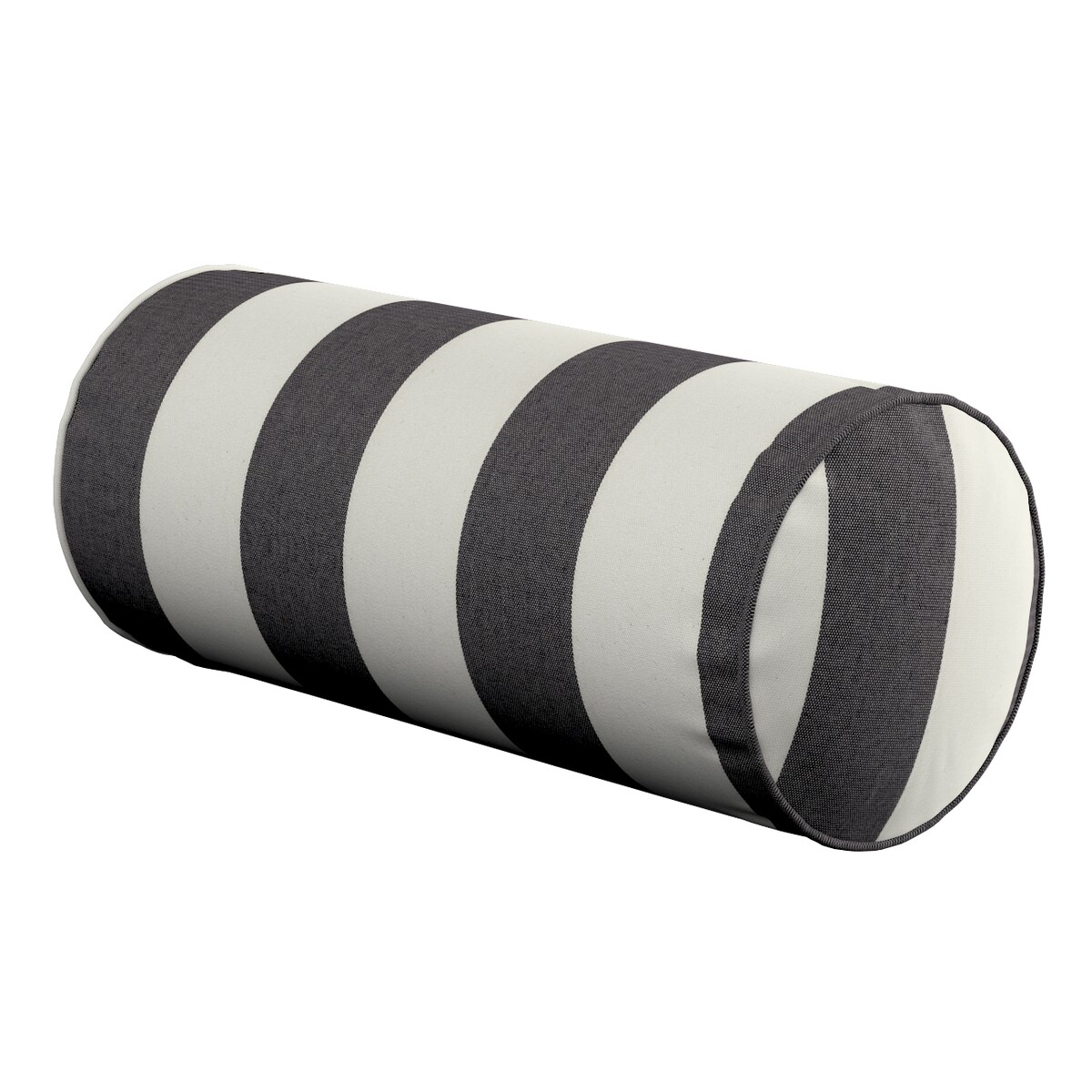 Poduszka wałek prosty, biało-grafitowe pionowe pasy (5,5cm), Ø16 x 40 cm, Quadro