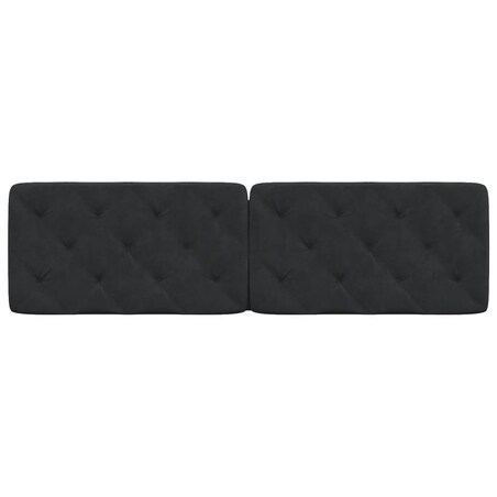 vidaXL Poduszka na wezgłowie, czarna, 180 cm, aksamitna