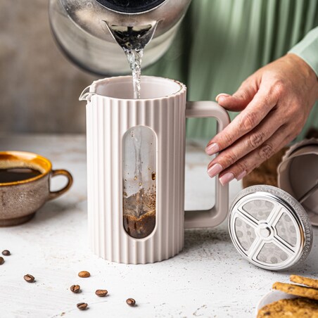 Zaparzacz do herbaty kawy szklany French Press 350 ml beżowy KLAUSBERG