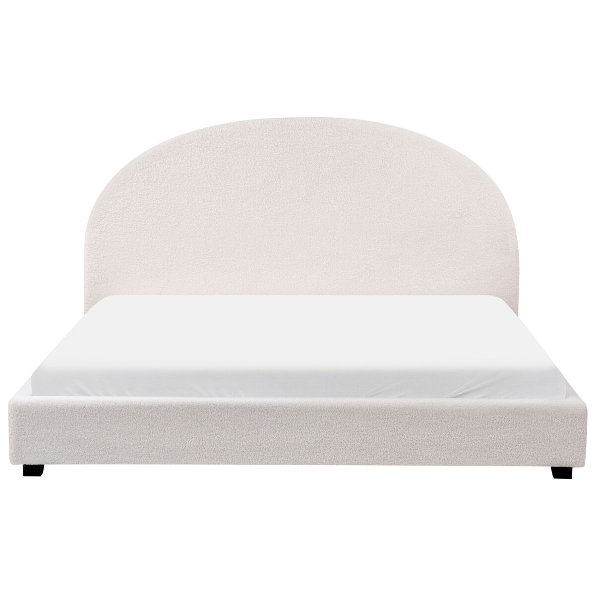 Łóżko Boucle VAUCLUSE 180 x 200 cm Złamana biel