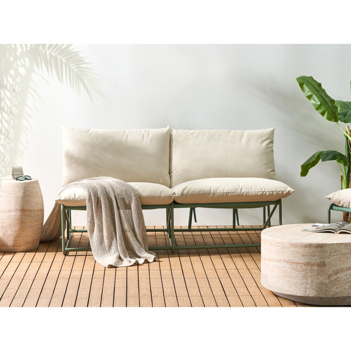 Sofa ogrodowa dla 2 osób PICO Metal Zielony