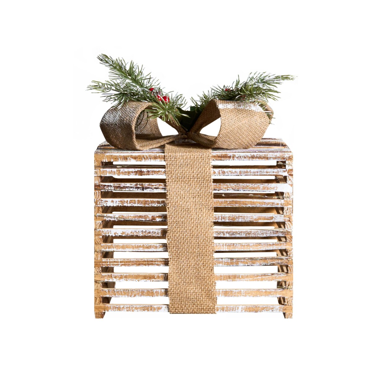 Zestaw 3 dekoracji świątecznych LED ROINE Prezenty świąteczne 15/20/25 cm Brązowy