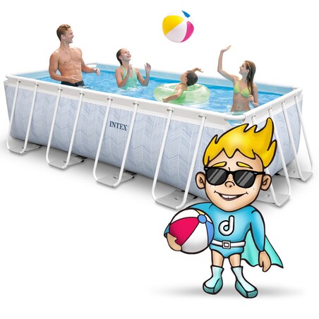Basen stelażowy ogrodowy 400x200x100 Intex zestaw 9w1