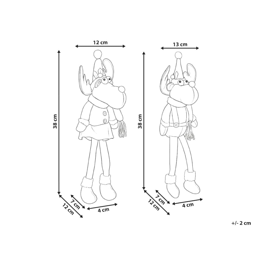 Zestaw 2 dekoracji świątecznych VATNDALSVATNET Renifer 38 cm Kolorowy
