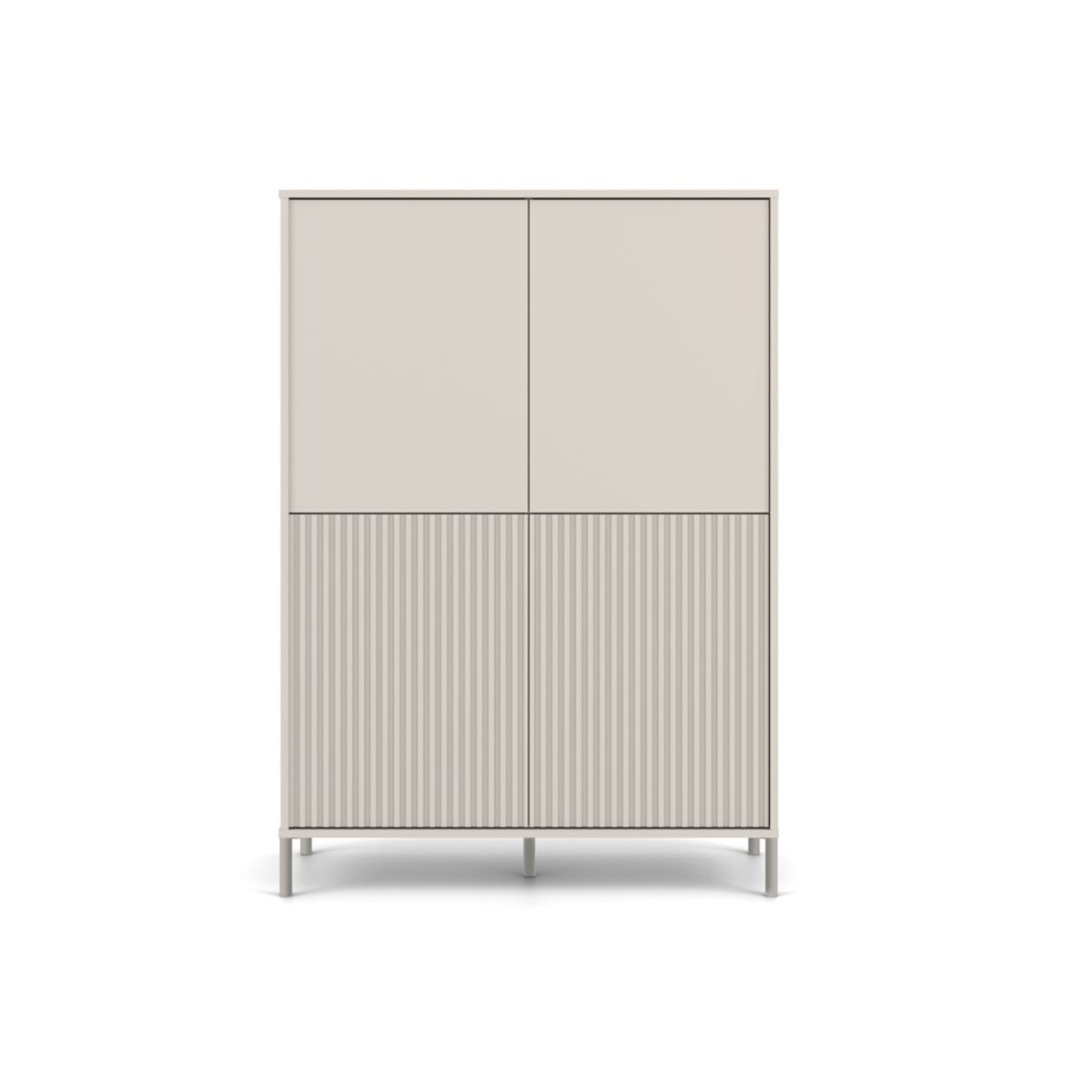 Witryna KAMARO 4DK SLIM/GŁADKI KASZMIR 4 Drzwi Lamele Front Ryflowany + Klasyczny