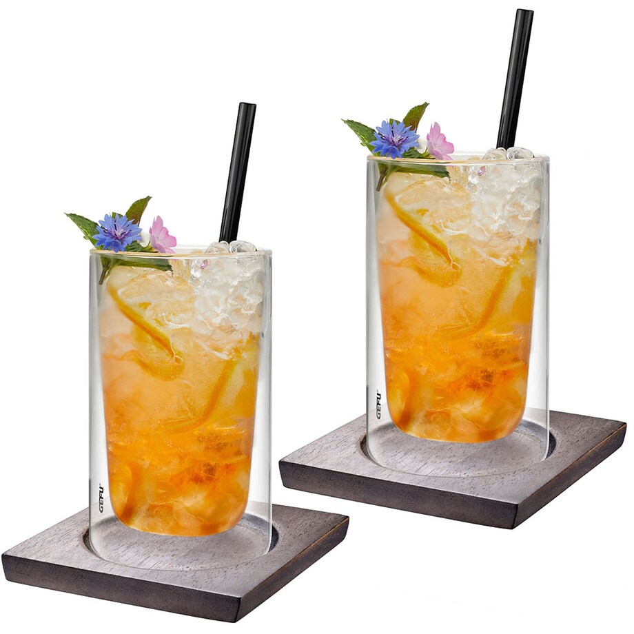 Zestaw 2 szklanek termicznych z podstawkami MIRA 350 ml