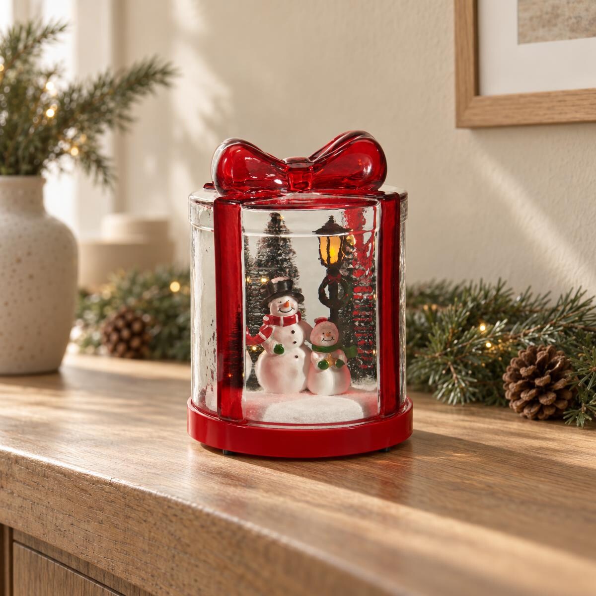 Szklane pudełko prezentowe z podświetleniem LED, 13 x 13 x 17 cm