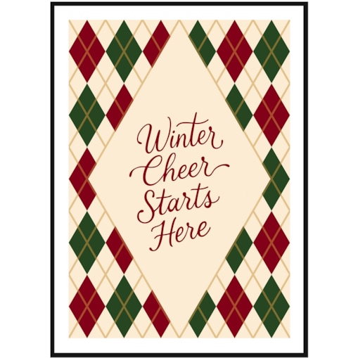 Poster Story, Plakat, Obraz - Winter Cheer Start Here, wymiary 50 x 70 cm