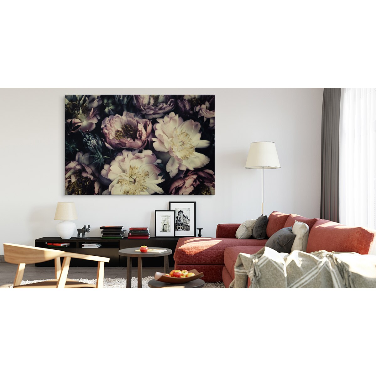 Obraz na płótnie kwiaty w stylu retro 70x50cm