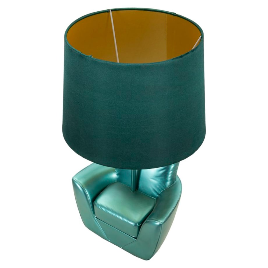 Lampa stołowa Midcentury, kolor turkusowy, żywica syntetyczna i żelazo, 26 x 26 x 43 cm, 1 x E27, max. 40 W, do salonu i sypialni, Mauro Ferretti