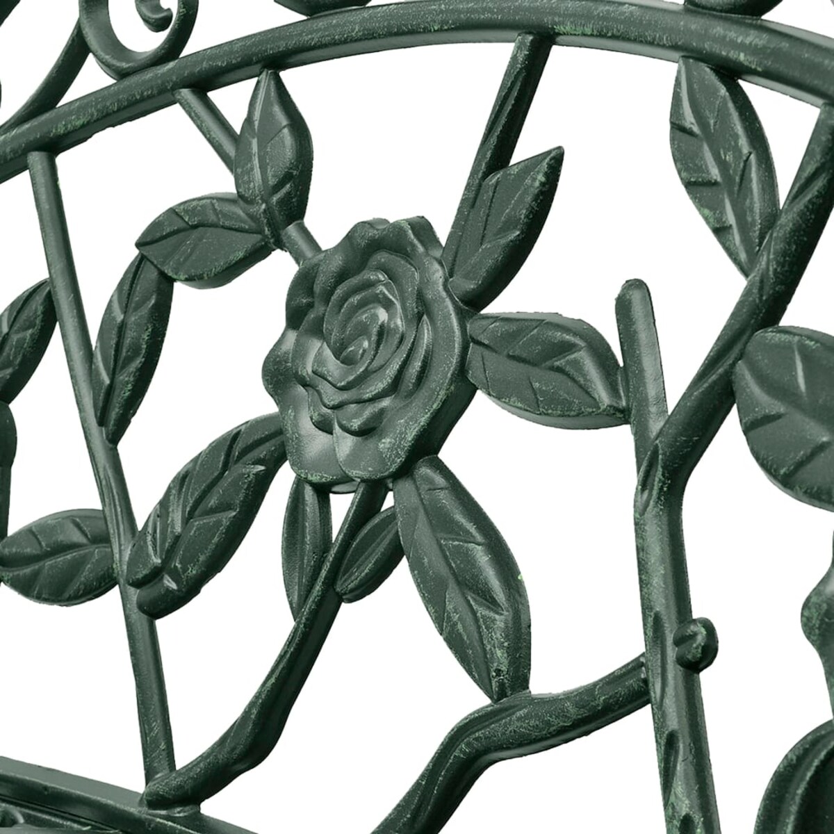 vidaXL Ławka ogrodowa, 100 cm, odlewane aluminium, zielona