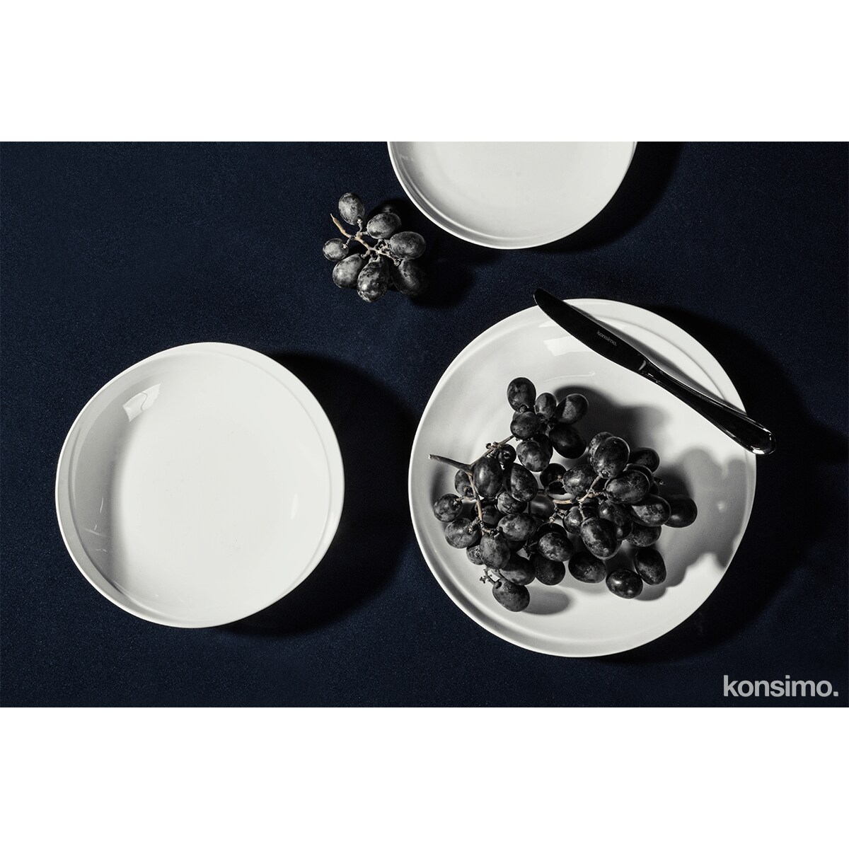 Konsimo RESEDA Zestaw obiadowy porcelanowy dla 6 osób biały, biały