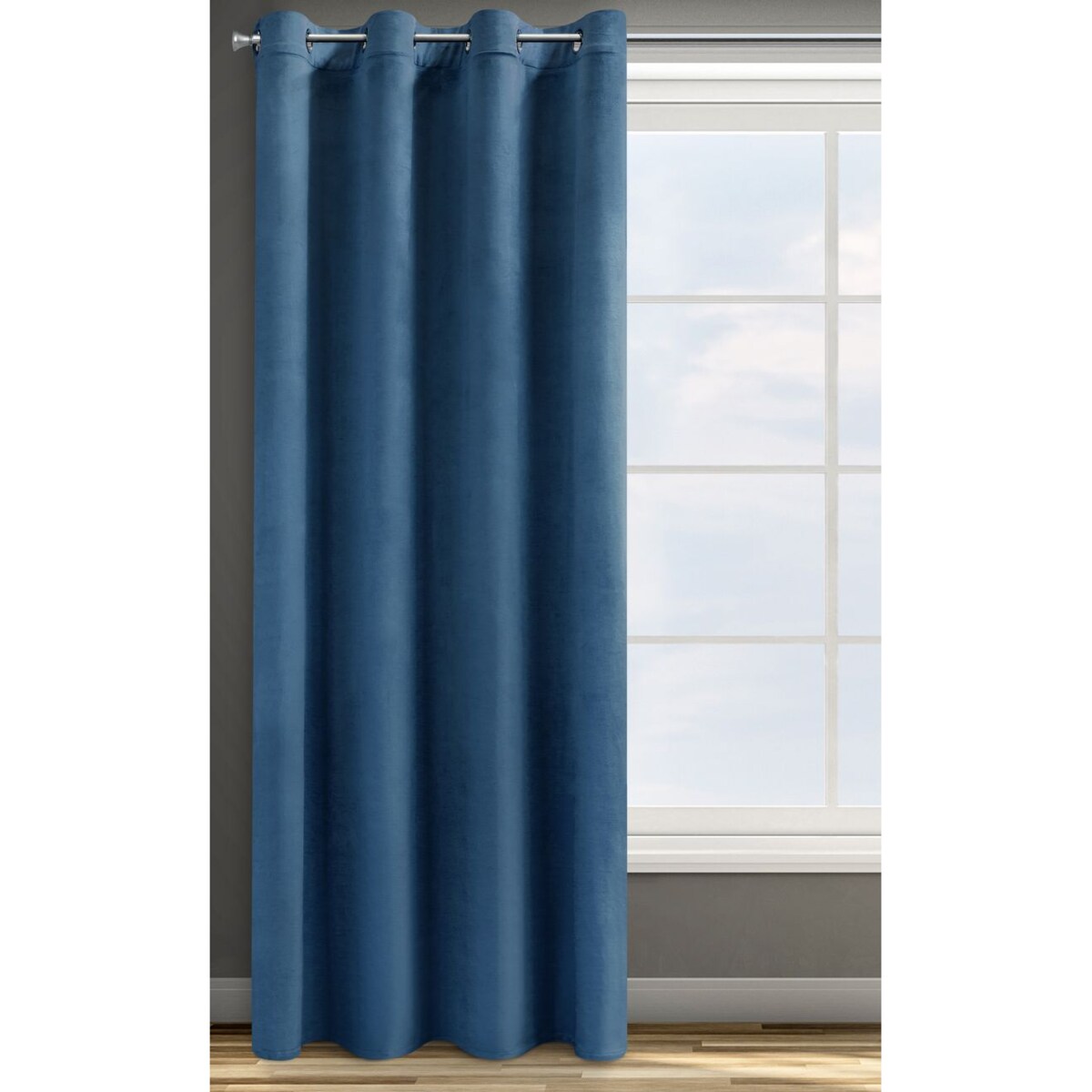 Zasłona Przelotki Welwet Welur 140 x 250 cm Granatowa Półzaciemniająca