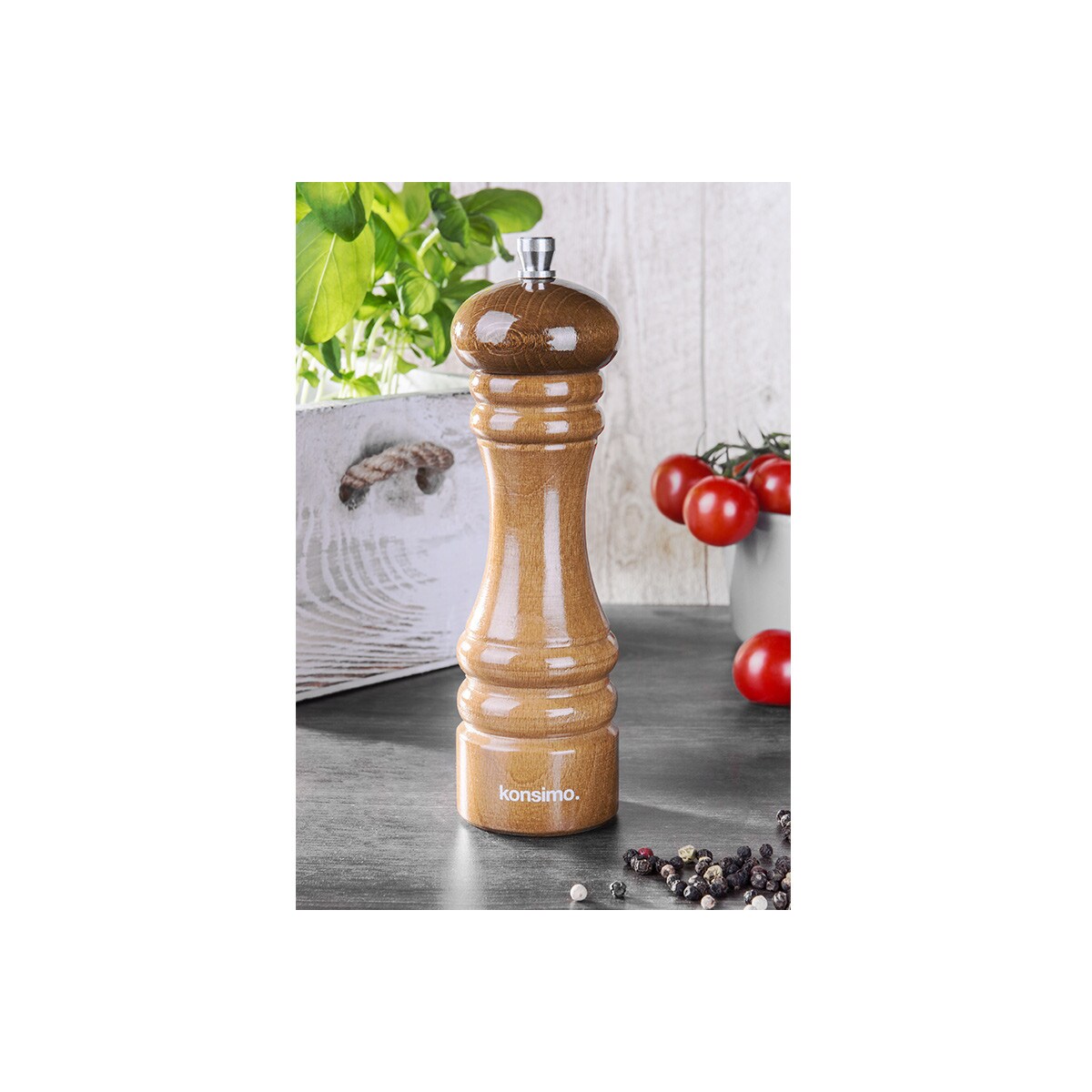 Konsimo MILOS Zestaw młynków 18 cm, 2 szt. brązowy, brązowy