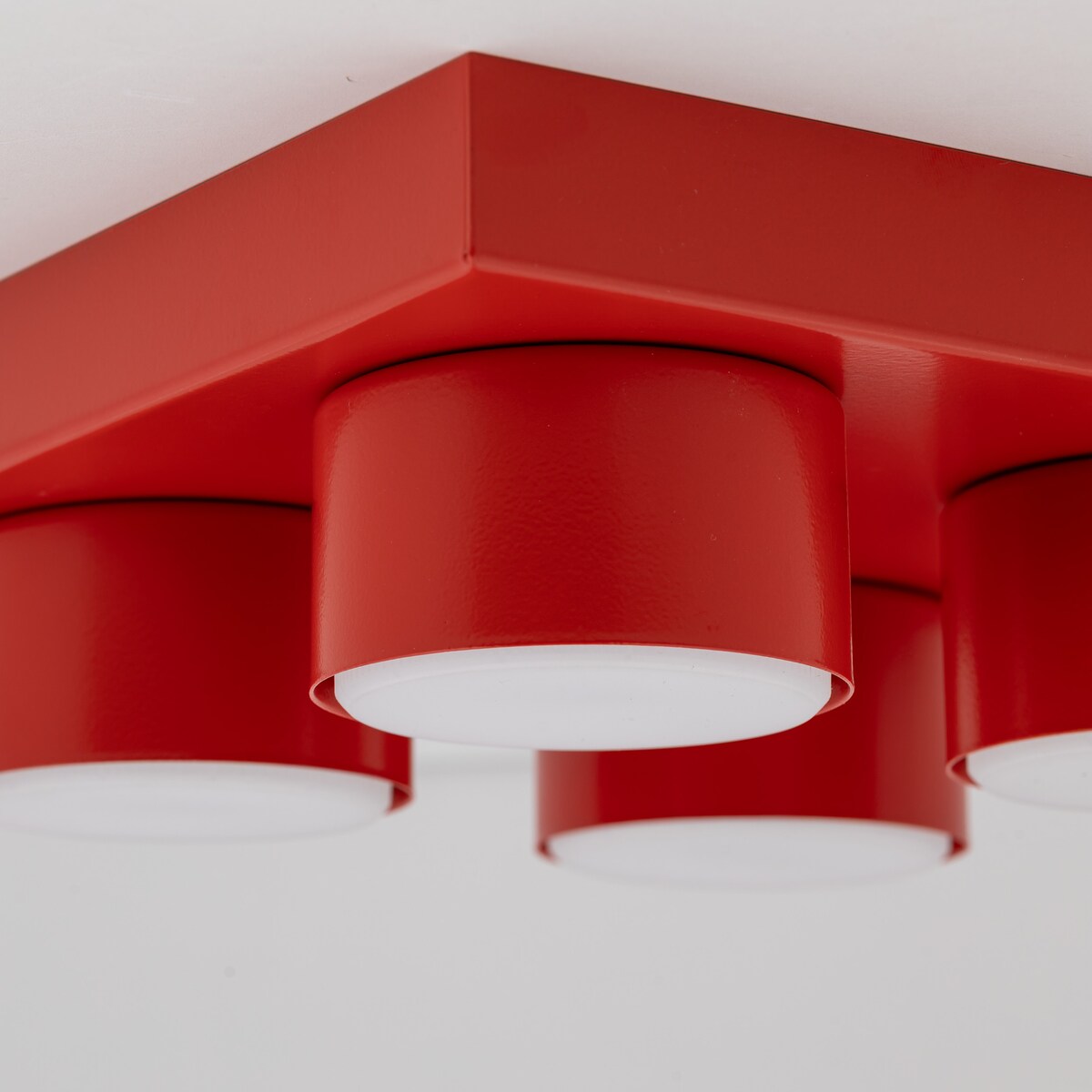 Lampa sufitowa BRIX RED 11293 TK Lighting, nowoczesna czerwona lampa sufitowa do salonu i sypialni