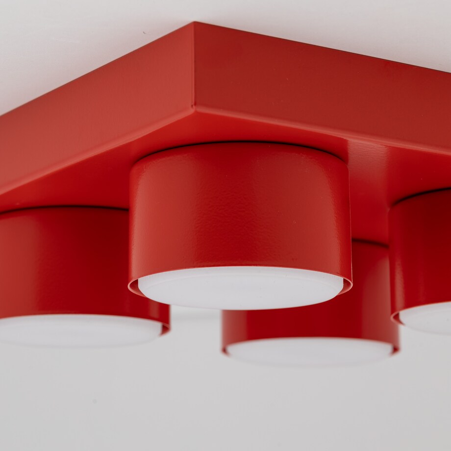 Lampa sufitowa BRIX RED 11293 TK Lighting, nowoczesna czerwona lampa sufitowa do salonu i sypialni