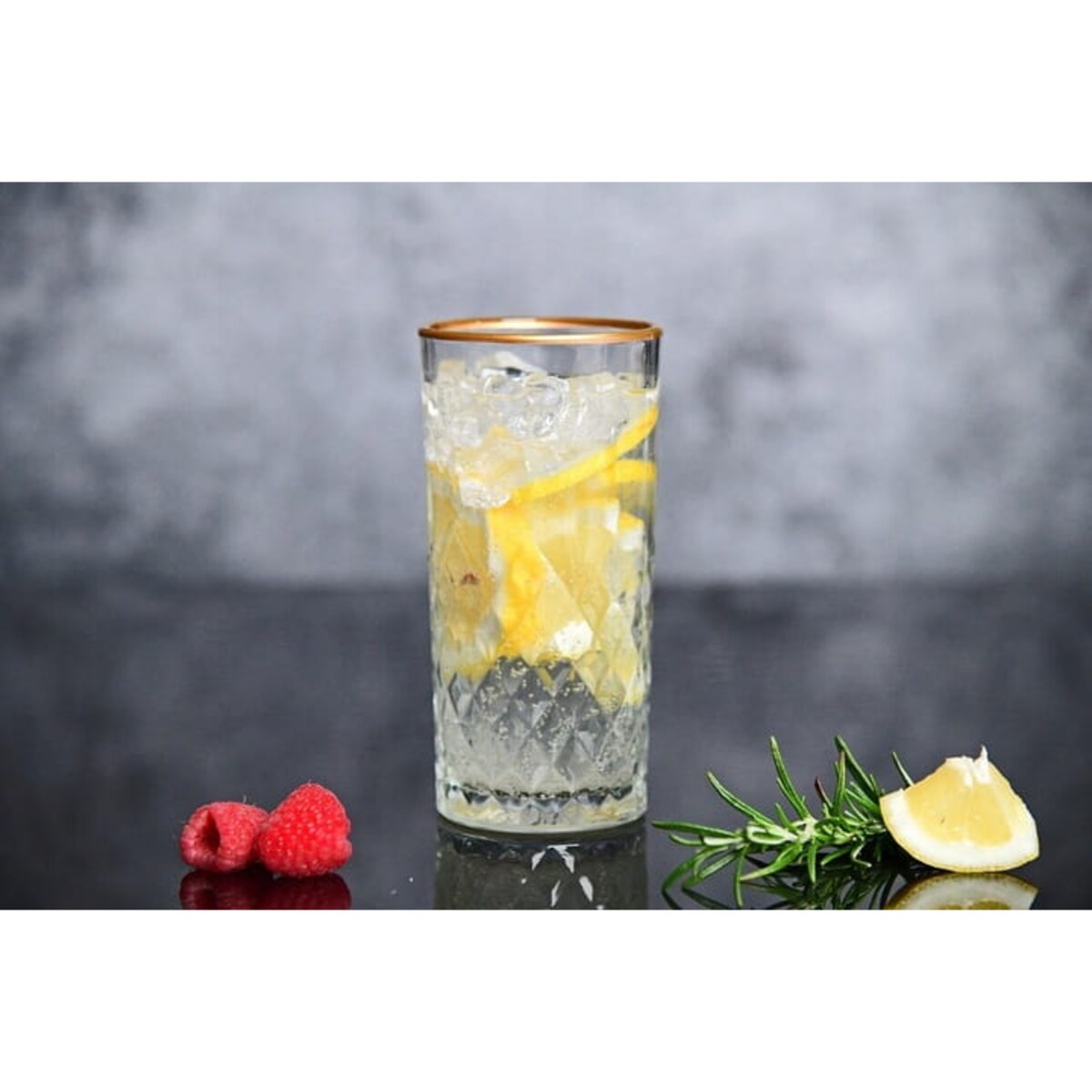 Szklanki do Whisky Zestaw Szklanka 6 szt. Złote Linie Wysokie 280 ml