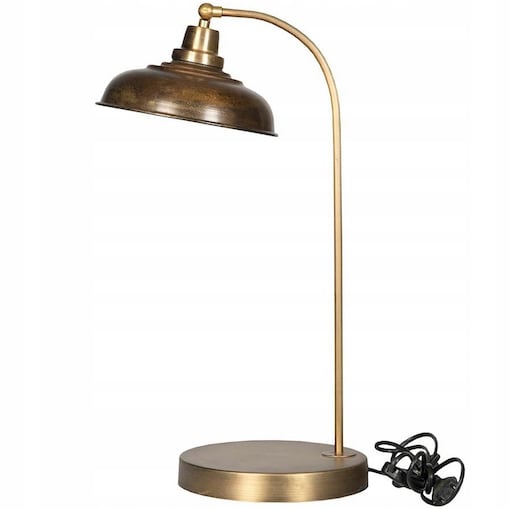 LAMPA STOŁOWA BIURKOWA NOCNA STOJĄCA E27 ZŁOTA LOFT ZŁOTA DO SALONU 52cm