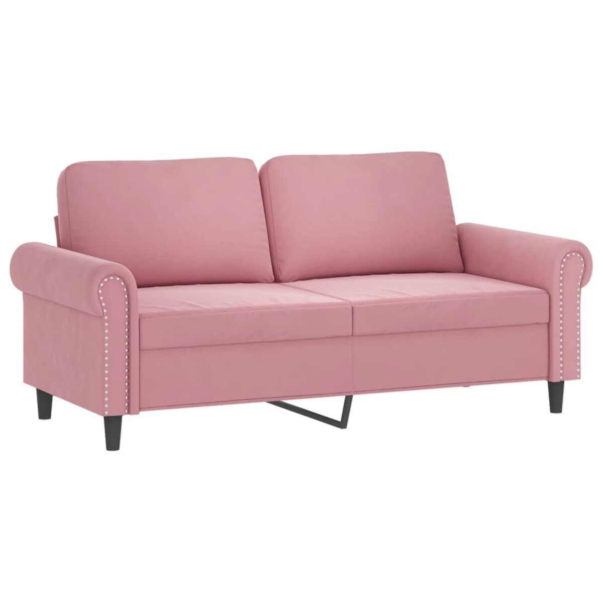 vidaXL 2-osobowa sofa z poduszkami, różowa, 140 cm, aksamit