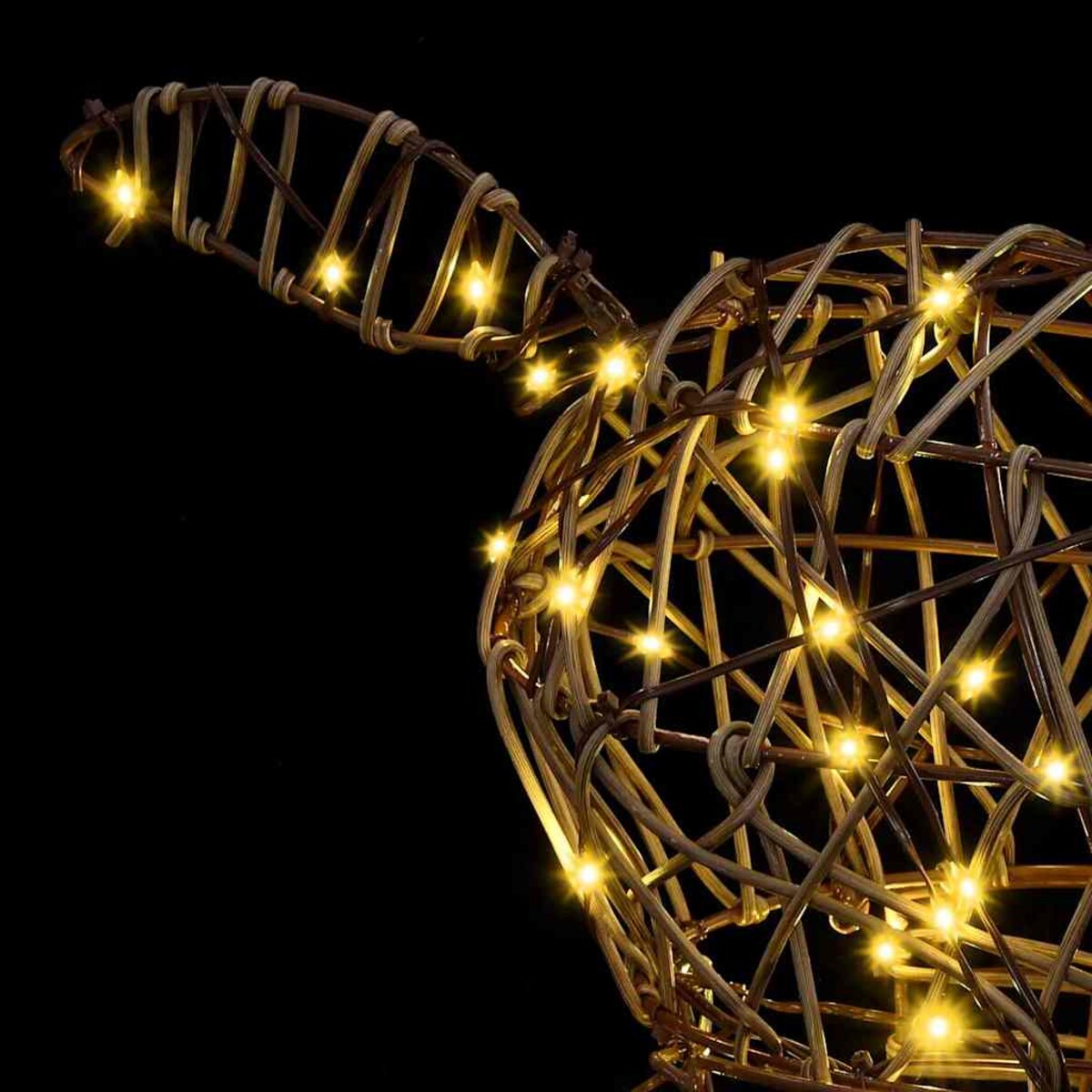 vidaXL 3D Renifer z 140 diodami LED Ciepła biel 128 cm rattan