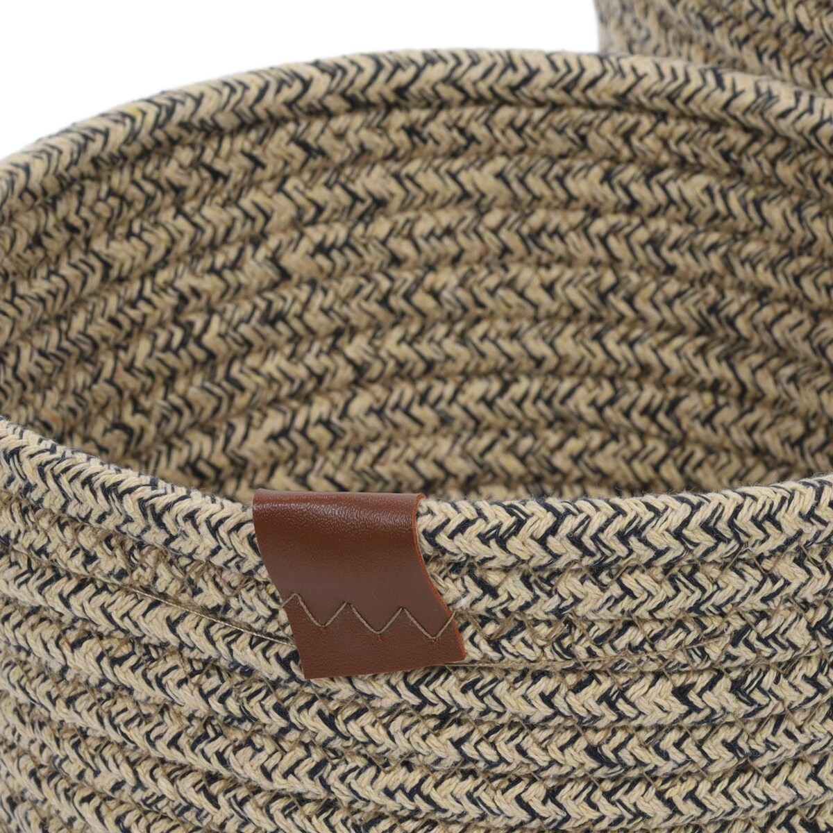 Okrągłe kosze do przechowywania, plecione z bawełny, 2 sztuki