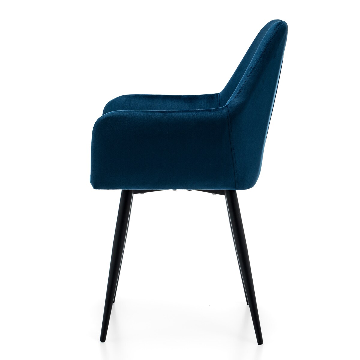 Krzesło tapicerowane welurowe do salonu jadalni IVO granatowe