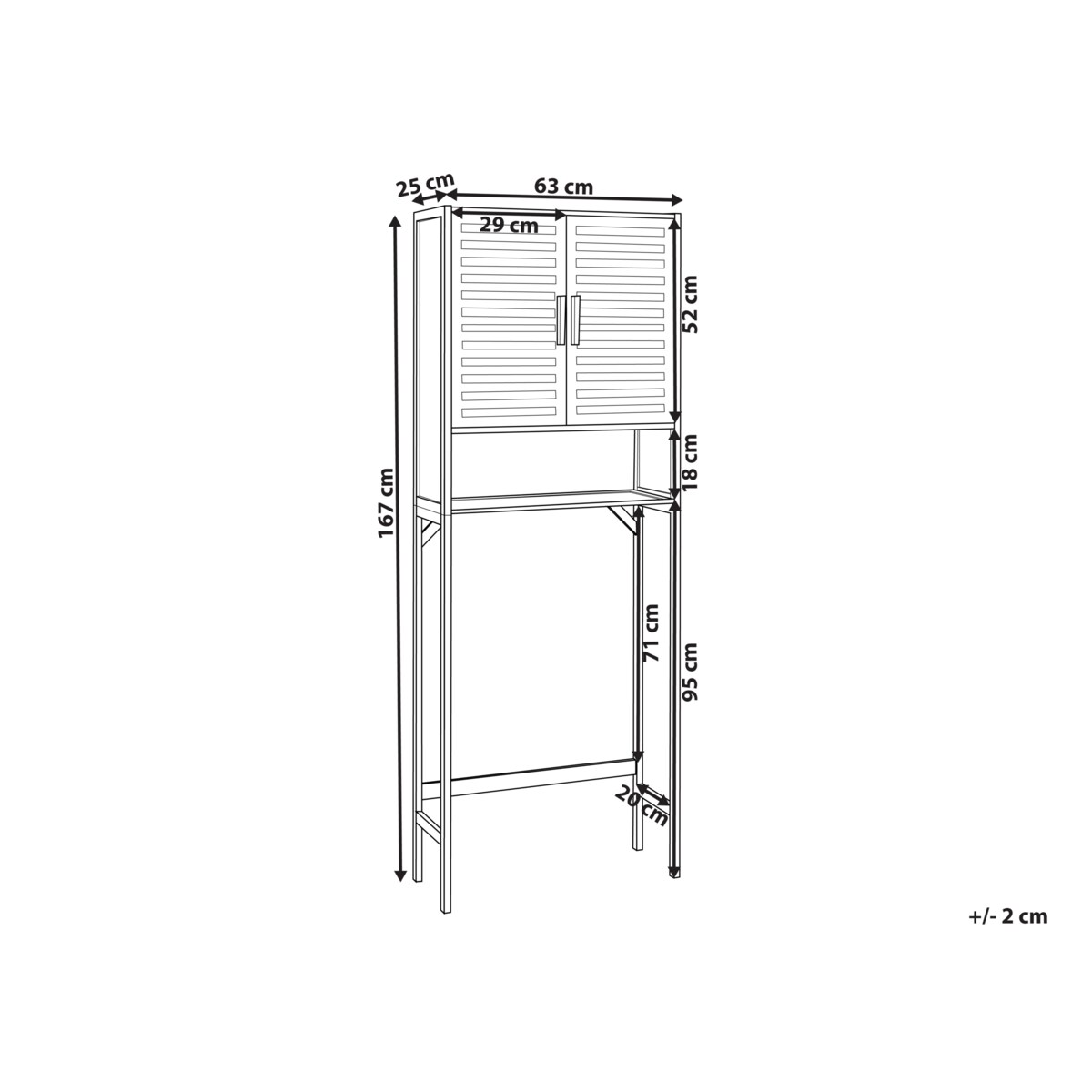 Szafka łazienkowa OKARCHE Bambus 63 cm Jasnobrązowy