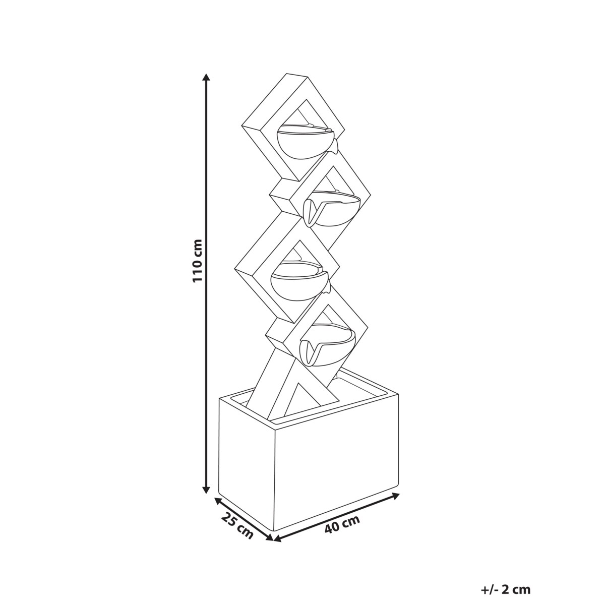 Fontanna ogrodowa z LED beżowa SHEGAR