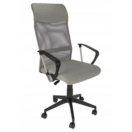 Fotel Krzesło Do Biurka Biura Zoom Tkanina Szary Melanż