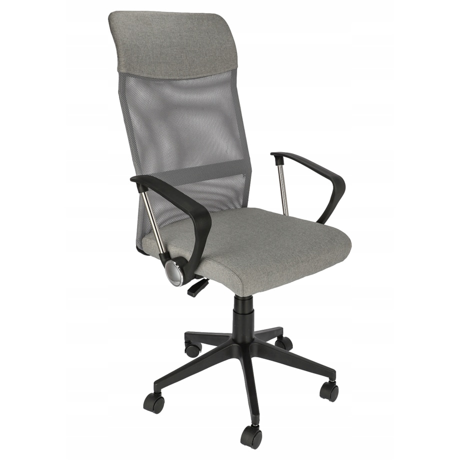 Fotel Krzesło Do Biurka Biura Zoom Tkanina Szary Melanż