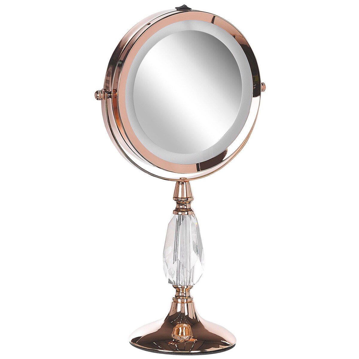 Lusterko kosmetyczne LED ø 18 cm różowe złoto MAURY