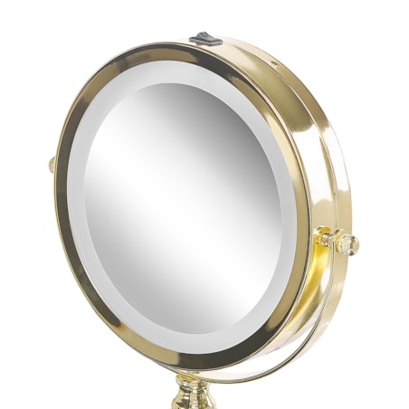 Lusterko kosmetyczne LED ø 18 cm złote CLAIRA