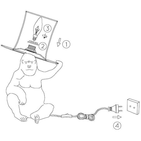 Dekoracyjna LAMPKA stojąca GUST 10503/81/30 Lucide abażurowa LAMPA stołowa goryl czarny złoty