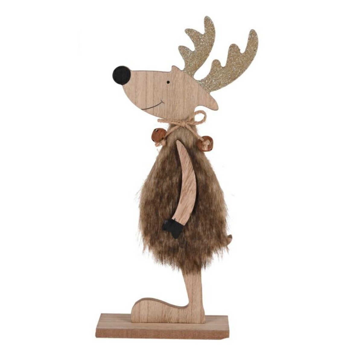 FIGURKA świąteczna RENIFER patrzący w lewo BRĄZOWY