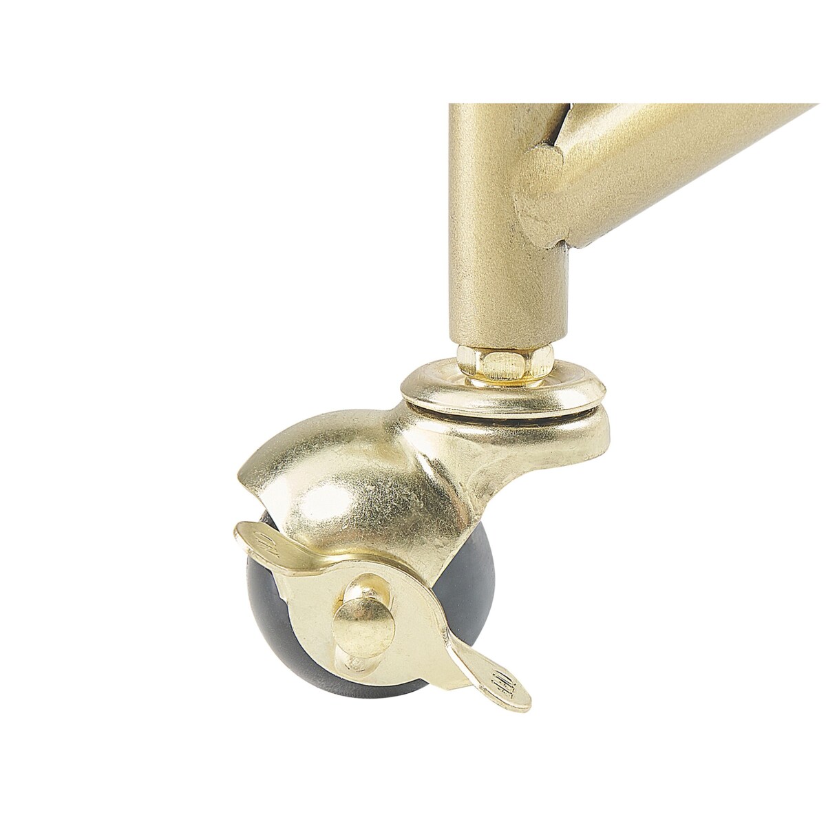 Wózek kuchenny ze szklanym blatem złoty KERRY