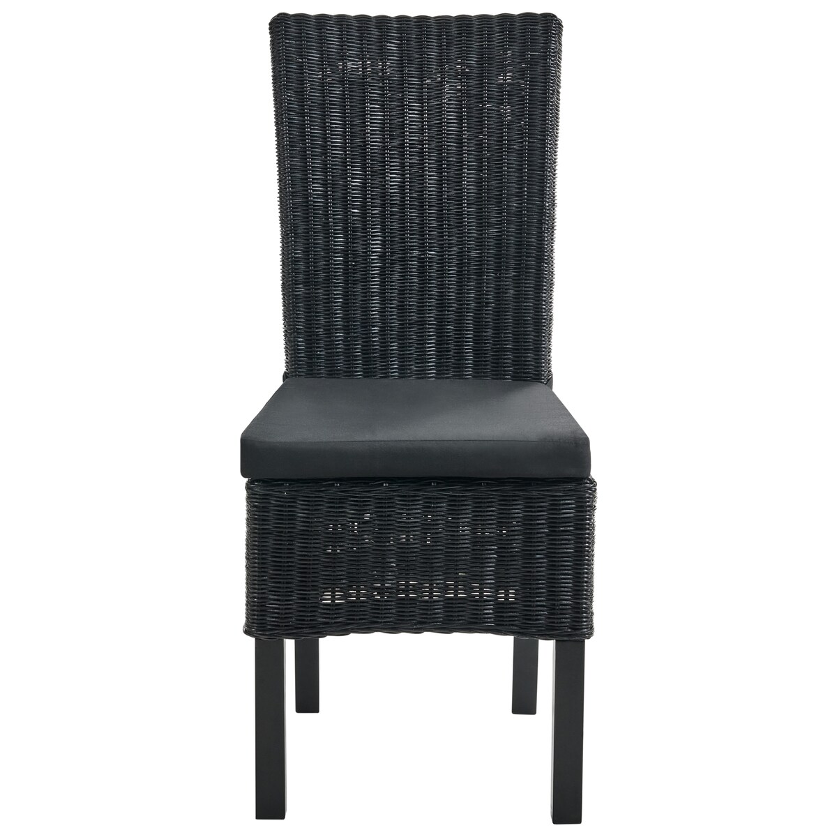 Zestaw 2 krzeseł do jadalni ANDES Rattan Czarny