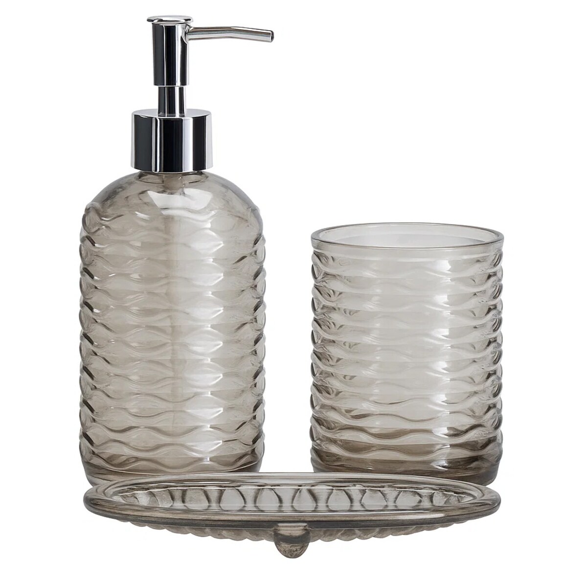 Zestaw łazienkowy NODE, dozownik, kubek na szczoteczki i mydelniczka, 3 elementy