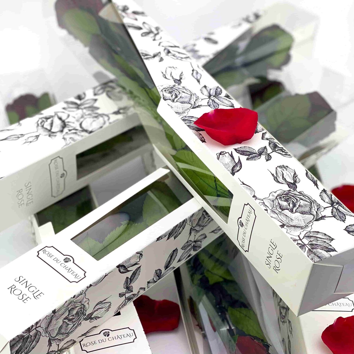 Czerwona Wieczna Róża na Łodydze 50 cm