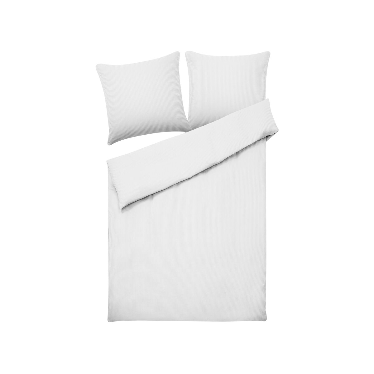 Komplet pościeli bawełnianej satynowej w paski 155 x 220 cm biały AVONDALE