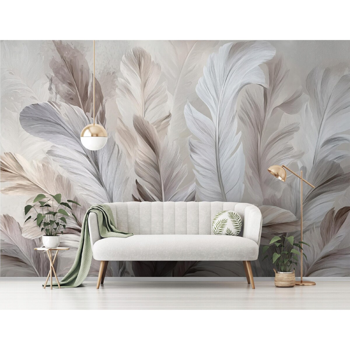 Fototapeta Do Sypialni Salonu Na Flizelinie Pióra Natura Beżowy 300x210