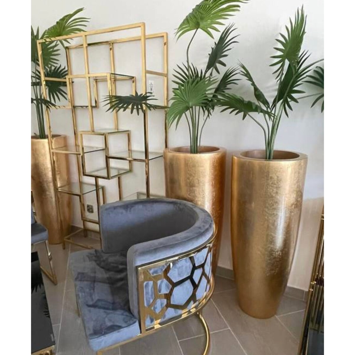 Złota donica Glamour Premium 105