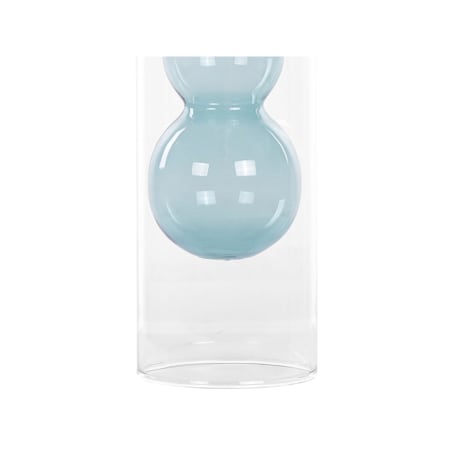 Wazon na kwiaty szklany 26 cm turkusowy KALOCHI
