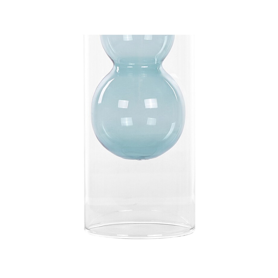 Wazon na kwiaty szklany 26 cm turkusowy KALOCHI