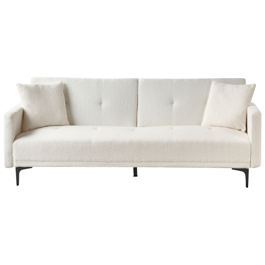 Sofa rozkładana LUCAN Złamana biel Boucle