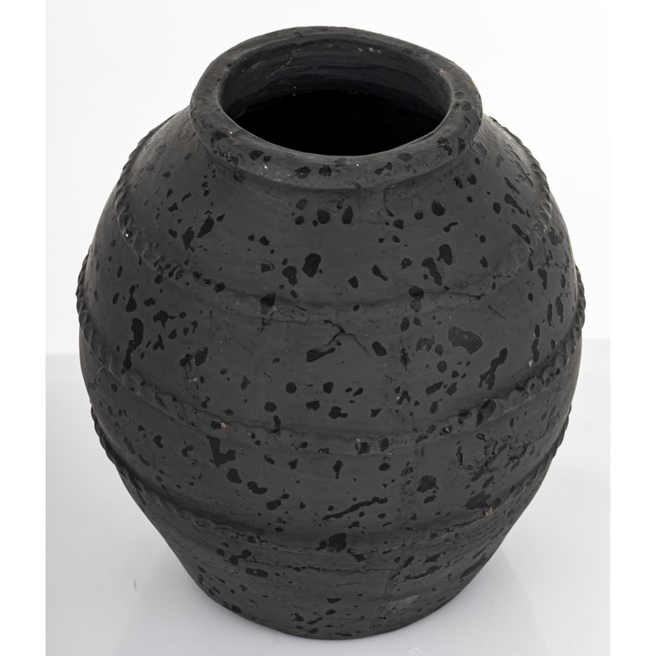 Wazon ceramiczny 24x19x19 cm ABARREL-2 czarny small